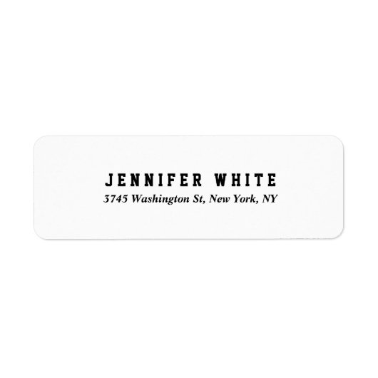 Elegant Zwart Wit Minimalistisch Creatief Etiket (Voorkant)