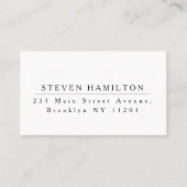 Elegant zwart wit minimalistisch eenvoudig profess visitekaartje (Voorkant)