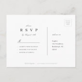 Elegant zwart-wit minimalistisch huwelijk RSVP Uitnodiging Briefkaart (Achterkant)