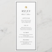 Elegant zwart-wit minimalistisch huwelijksmenu menu (Voorkant)