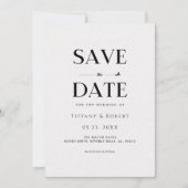 Elegant zwart-wit minimalistisch modern eenvoudig kaart (Voorkant)