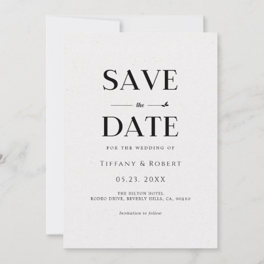 Elegant zwart-wit minimalistisch modern eenvoudig kaart (Voorkant)