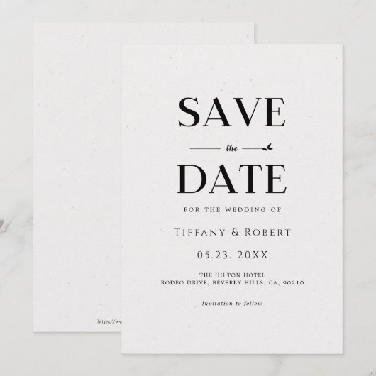 Elegant zwart-wit minimalistisch modern eenvoudig kaart (Voorkant / Achterkant)