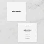 Elegant zwart-wit minimalistisch modern gestroomli vierkante visitekaartje (Voorkant / Achterkant)