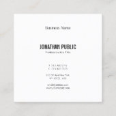 Elegant zwart-wit minimalistisch modern gestroomli vierkante visitekaartje (Achterkant)