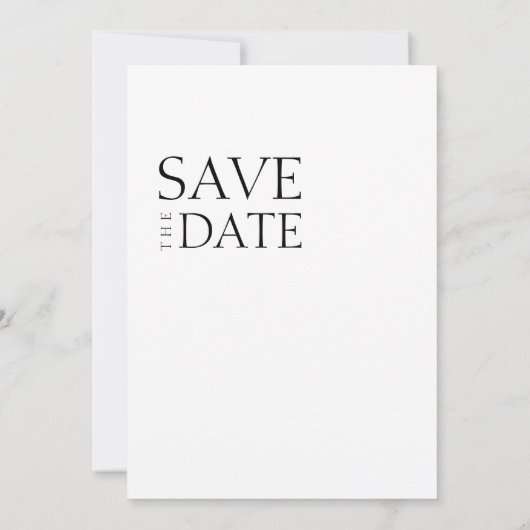 Elegant Zwart Wit Minimalistisch Monogram Bruiloft Save The Date (Achterkant)