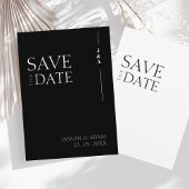 Elegant Zwart Wit Minimalistisch Monogram Bruiloft Save The Date