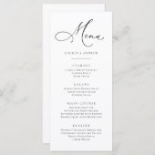 Elegant zwart-wit minimalistisch platte menu (Voorkant / Achterkant)