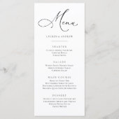Elegant zwart-wit minimalistisch platte menu (Voorkant)