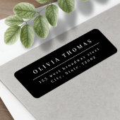 Elegant zwart-wit minimalistisch rendementsadresla etiket
