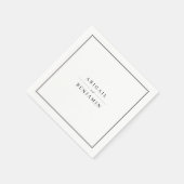 Elegant zwart-wit minimalistisch  servet (Hoek)