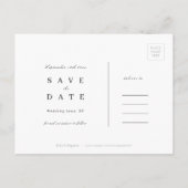 Elegant zwart-wit minimalistisch sparen de datum aankondigingskaart (Achterkant)