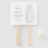 Elegant zwart-wit minimalistisch trouwprogramma handwaaier (Voorkant en achterkant)