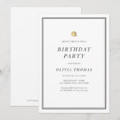 Elegant zwart-wit minimalistisch Verjaardagsfeest Kaart (Voorkant / Achterkant)