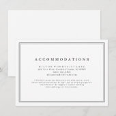 Elegant zwart-wit-minimalistische accommodatie informatiekaartje (Voorkant / Achterkant)