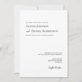 Elegant zwart wit minimalistische foto bruiloft kaart (Voorkant)