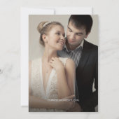 Elegant zwart wit minimalistische foto bruiloft kaart (Achterkant)