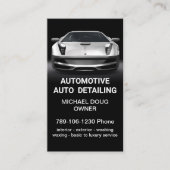 Elegant Zwart Wit Mobiel Auto Wash Detail Visitekaartje (Voorkant)