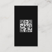 Elegant Zwart Wit Mobiel Auto Wassen QR Code Visitekaartje (Achterkant)