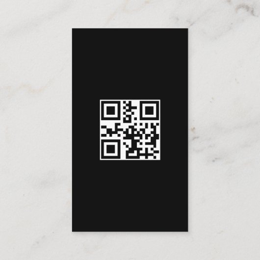 Elegant Zwart Wit Mobiel Auto Wassen QR Code Visitekaartje (Achterkant)