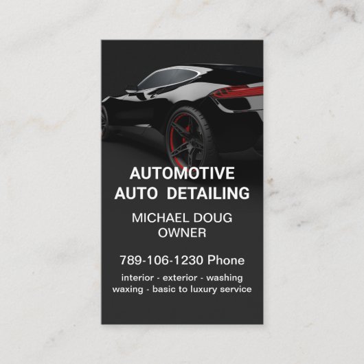 Elegant Zwart Wit Mobiel Auto Wassen QR Code Visitekaartje (Voorkant)