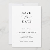 Elegant Zwart & Wit Modern Classic Save the Date Kaart (Voorkant)