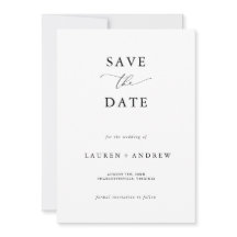 Elegant Zwart & Wit Modern Classic Save the Date