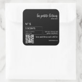 Elegant Zwart & Wit Modern Cosmetisch Flessenetike Vierkante Sticker (Tas)