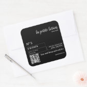 Elegant Zwart & Wit Modern Cosmetisch Flessenetike Vierkante Sticker (Envelop)