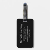 Elegant zwart-wit | Modern Monogram Custom Bagagelabel (Achterkant verticaal)