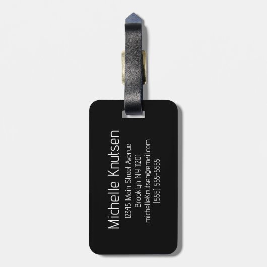 Elegant zwart-wit | Modern Monogram Custom Bagagelabel (Achterkant verticaal)