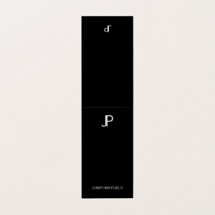 Elegant Zwart-wit Modern Monogram Eenvoudig Visitekaartje