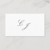 Elegant Zwart Wit Modern Script Monogram Bruiloft Plaatskaartje (Achterkant)