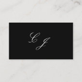 Elegant Zwart Wit Modern Script Monogram Bruiloft Plaatskaartje (Achterkant)