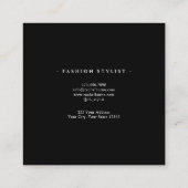Elegant zwart-wit modern script vierkante visitekaartje (Achterkant)