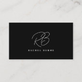 Elegant zwart-wit Modern Script-Visitekaartje Visitekaartje (Voorkant)