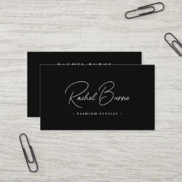 Elegant zwart-wit Modern Script-Visitekaartje Visitekaartje