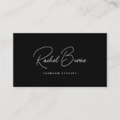 Elegant zwart-wit Modern Script-Visitekaartje Visitekaartje (Voorkant)
