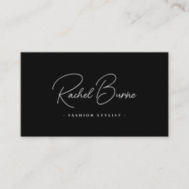 Elegant zwart-wit Modern Script-Visitekaartje Visitekaartje