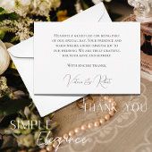 Elegant Zwart & Wit Moderne Bruiloft Bedankkaart