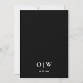 Elegant Zwart & Wit | Moderne Bruiloft Kaart (Achterkant)