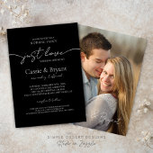 Elegant Zwart & Wit Moderne foto bruiloft Kaart