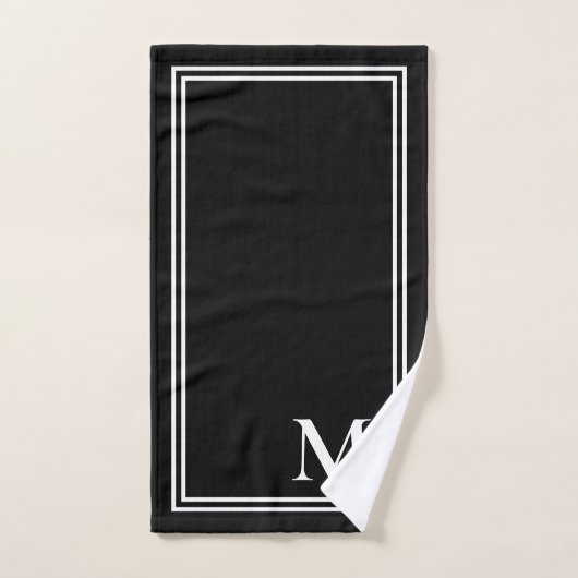 Elegant zwart-wit monogram bad handdoek (Handdoek)