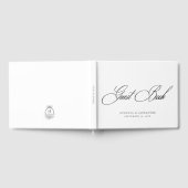 Elegant zwart & wit monogram bruiloft gastenboek (Volledig)