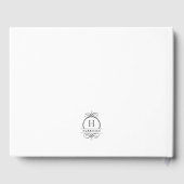 Elegant zwart & wit monogram bruiloft gastenboek (Achterkant)