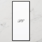 Elegant zwart wit monogram bruiloft QR-code Menu (Achterkant)