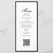 Elegant zwart wit monogram bruiloft QR-code Menu (Voorkant)