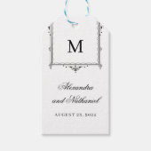Elegant zwart-wit  Monogram Cadeaulabel (Voorkant)