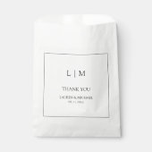 Elegant zwart-wit monogram Dank je huwelijk Bedankzakje (Voorkant)