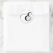 Elegant zwart-wit monogram E Ronde Sticker (Tas)